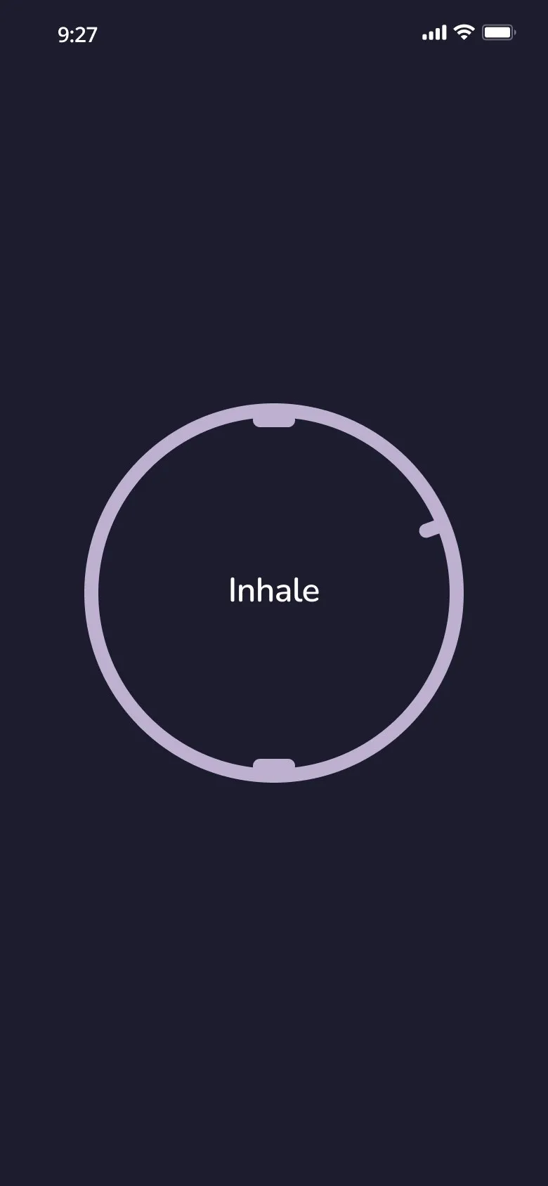 The breathing exercise: Inhale, inside a ring