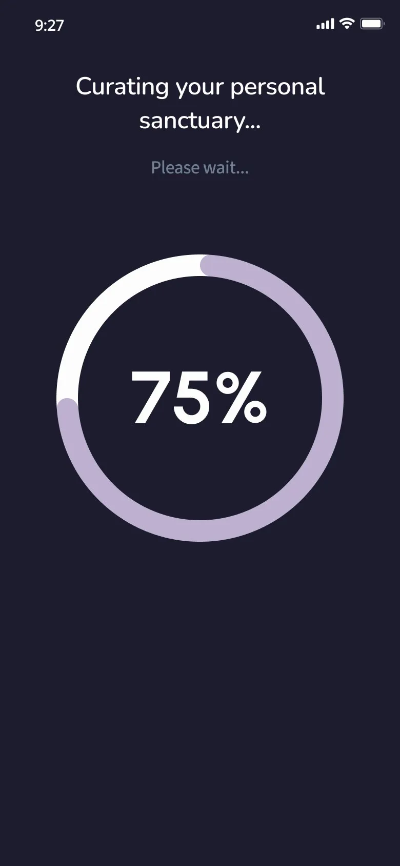 Curating your personal sanctuary…, with a ring filled to 75%