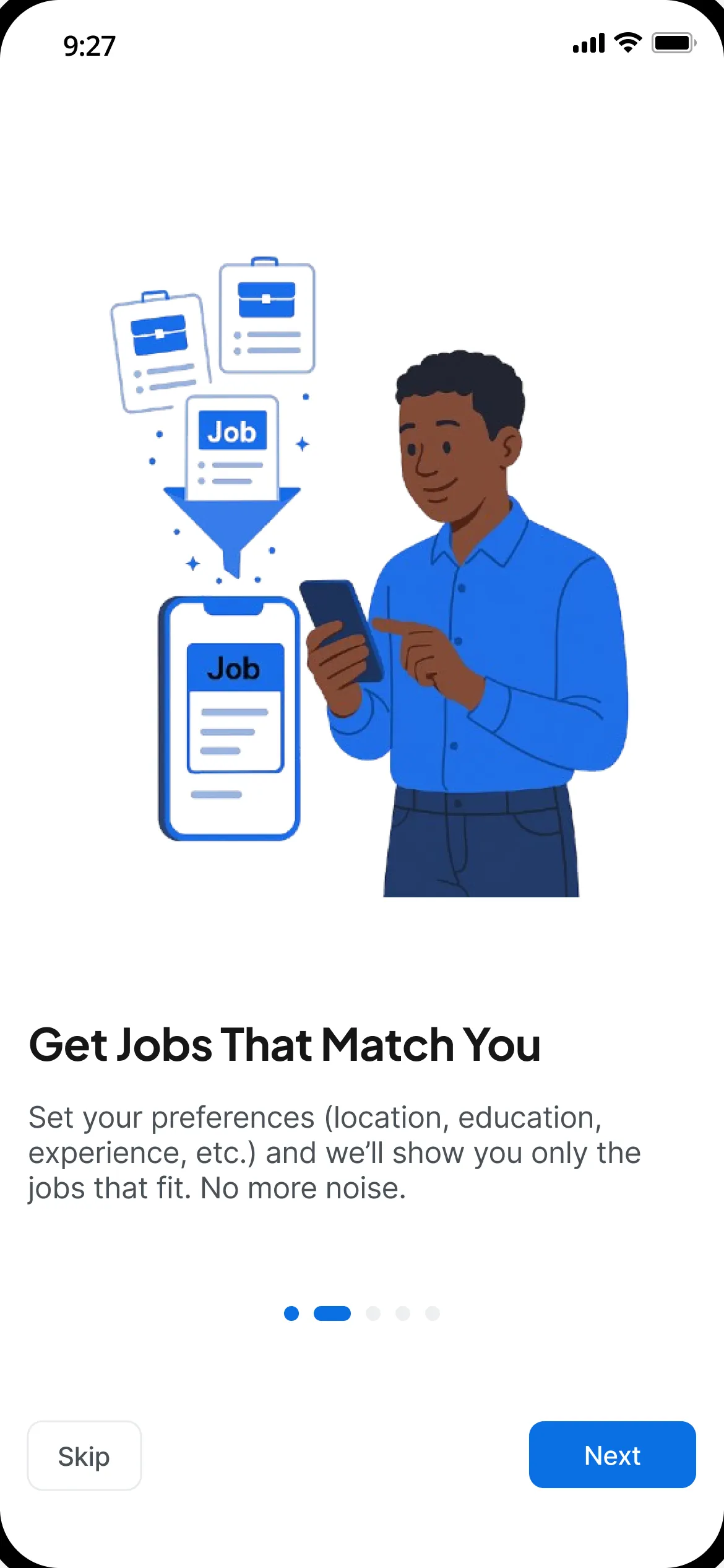 Onboarding step two: Get Jobs That Match You