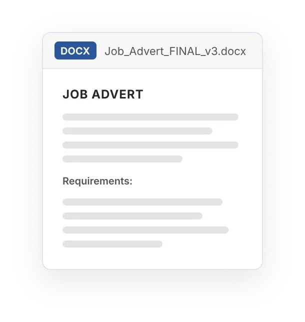 A job advert in a Word document