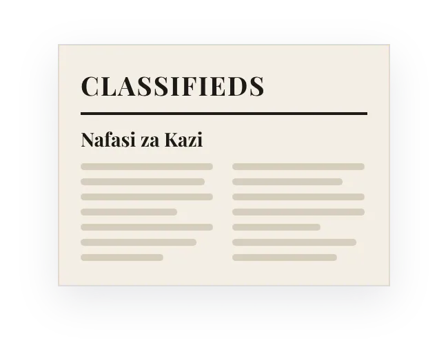 Job ads in a newspaper's classifieds