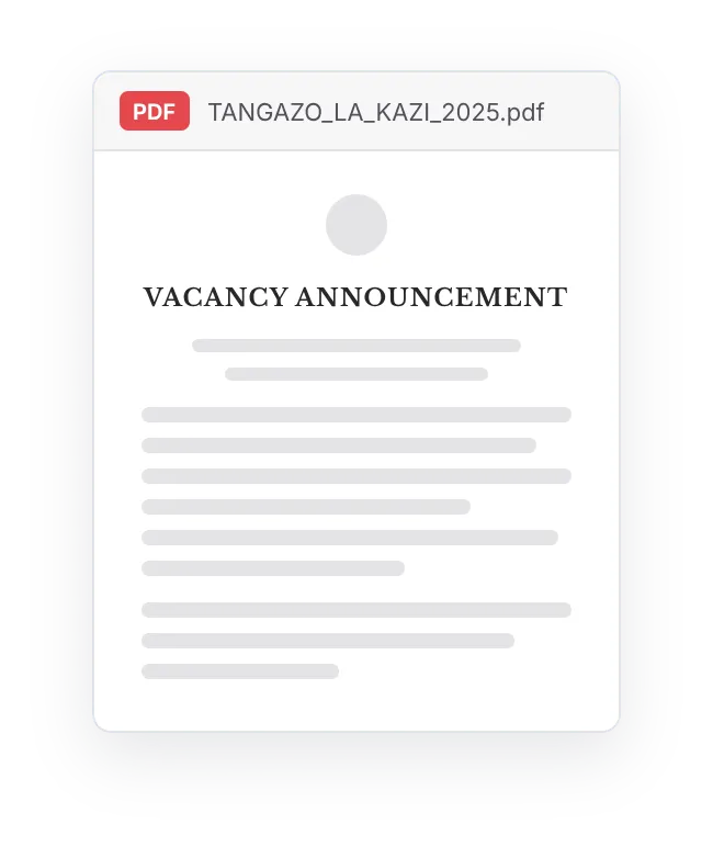 A vacancy announcement shared as a PDF