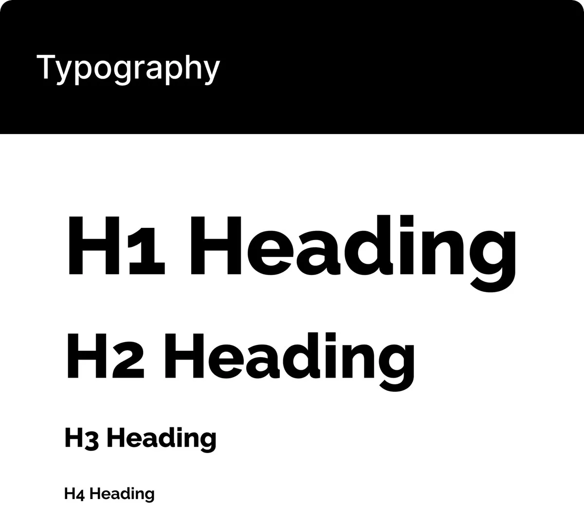 Pride's typography: H1 to H4 headings in a bold, rounded typeface